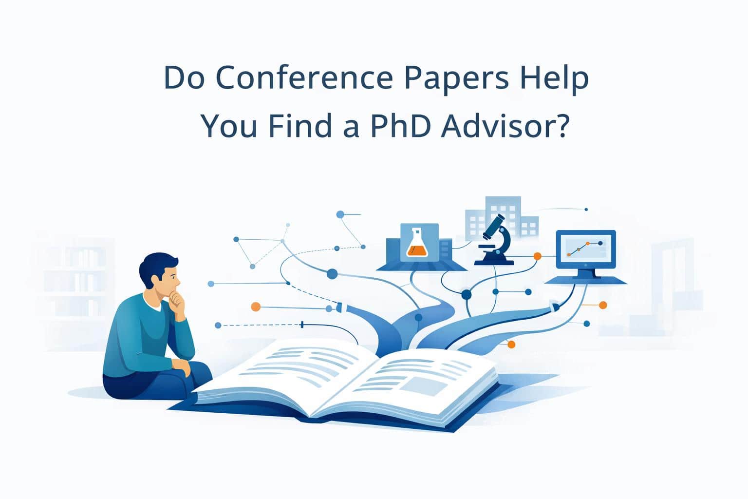 Prospective PhD applicant presenting conference research while evaluating fit with a potential advisor