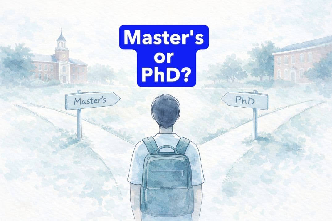 International student comparing master’s and PhD options in the United States